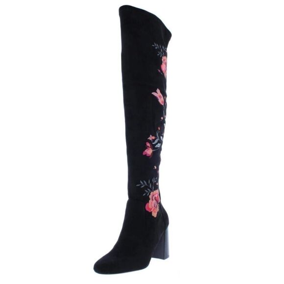 INC international concepts embroidered over the knee boots black - Picture 2 of 7